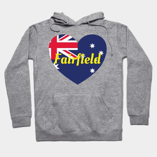 Fairfield NSW Australia Australian Flag Heart Hoodie by DPattonPD